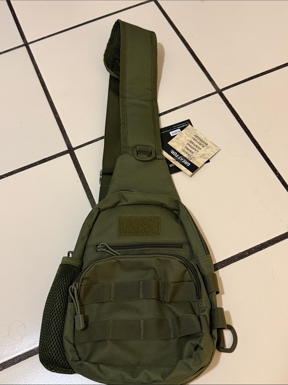 Olive Green Tactical Sling Bag for Men